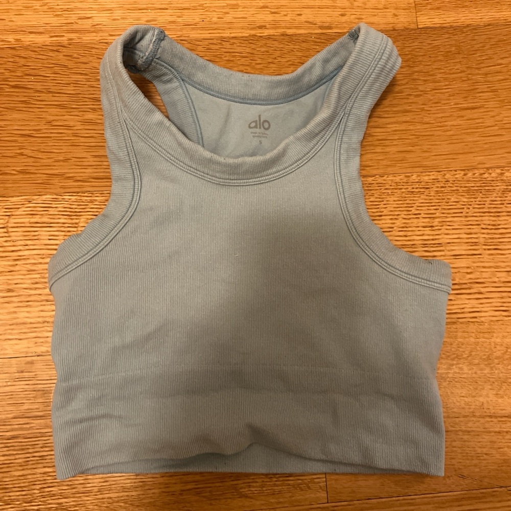 ALO Yoga Light Blue Crop Top